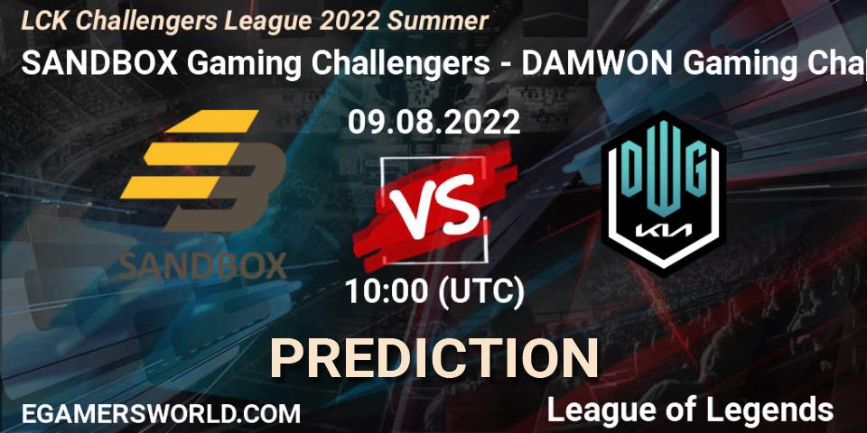 Pronósticos SANDBOX Gaming Challengers - DAMWON Gaming Challengers. 09.08.22. LCK Challengers League 2022 Summer - LoL