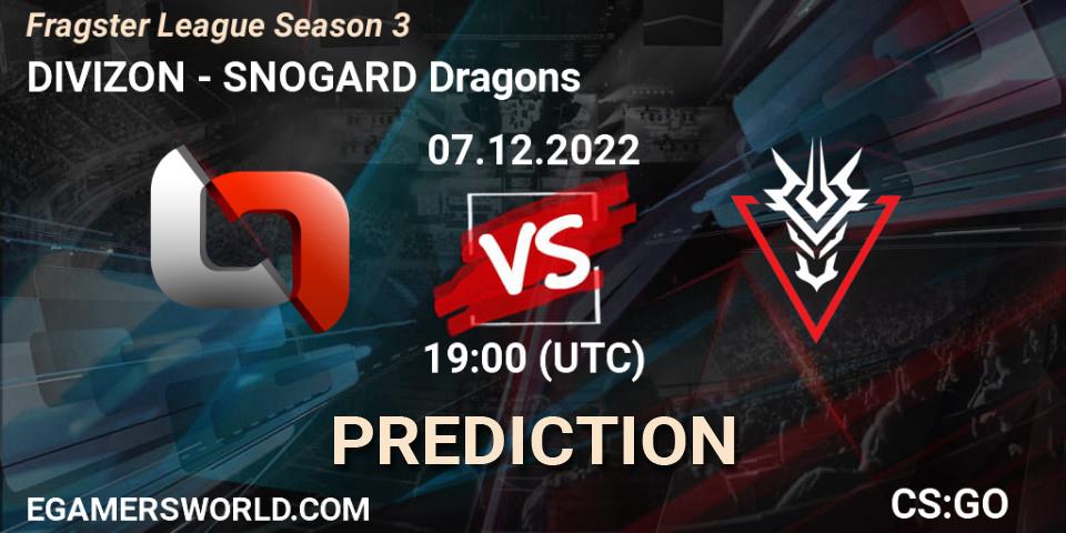 Pronósticos DIVIZON - SNOGARD Dragons. 07.12.22. Fragster League Season 3 - CS2 (CS:GO)