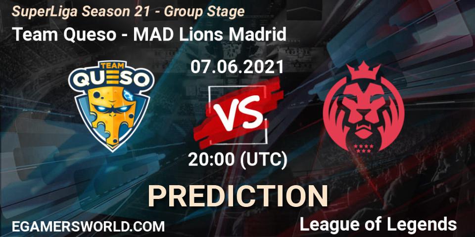 Pronósticos Team Queso - MAD Lions Madrid. 07.06.2021 at 18:00. SuperLiga Season 21 - Group Stage - LoL