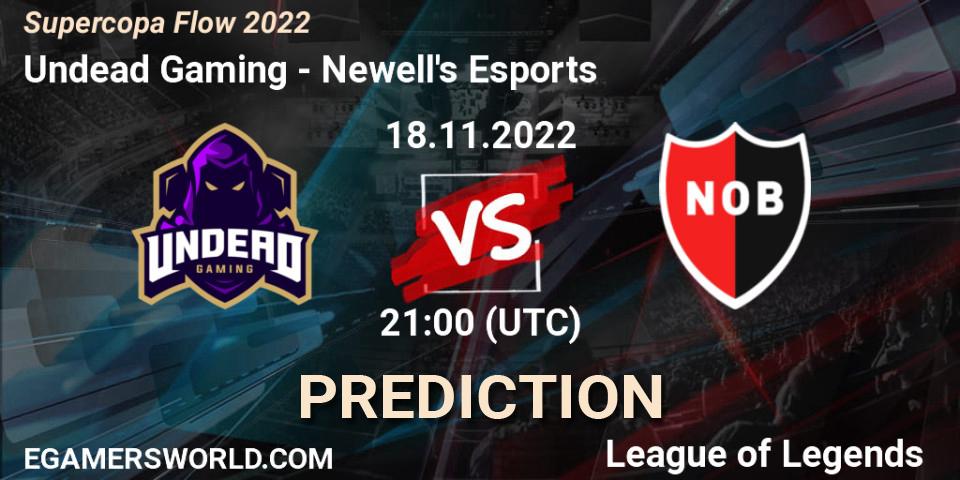 Pronósticos Undead Gaming - Newell's Esports. 18.11.2022 at 21:00. Supercopa Flow 2022 - LoL