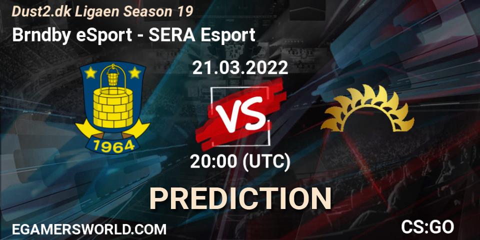 Pronósticos Brøndby eSport - SERA Esport. 21.03.2022 at 20:00. Dust2.dk Ligaen Season 19 - Counter-Strike (CS2)