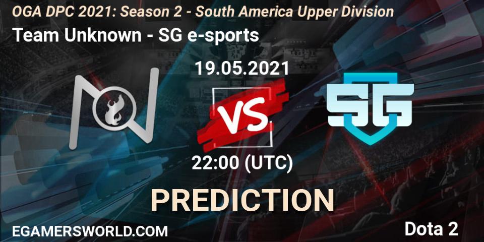 Pronósticos Team Unknown - SG e-sports. 19.05.21. OGA DPC 2021: Season 2 - South America Upper Division - Dota 2