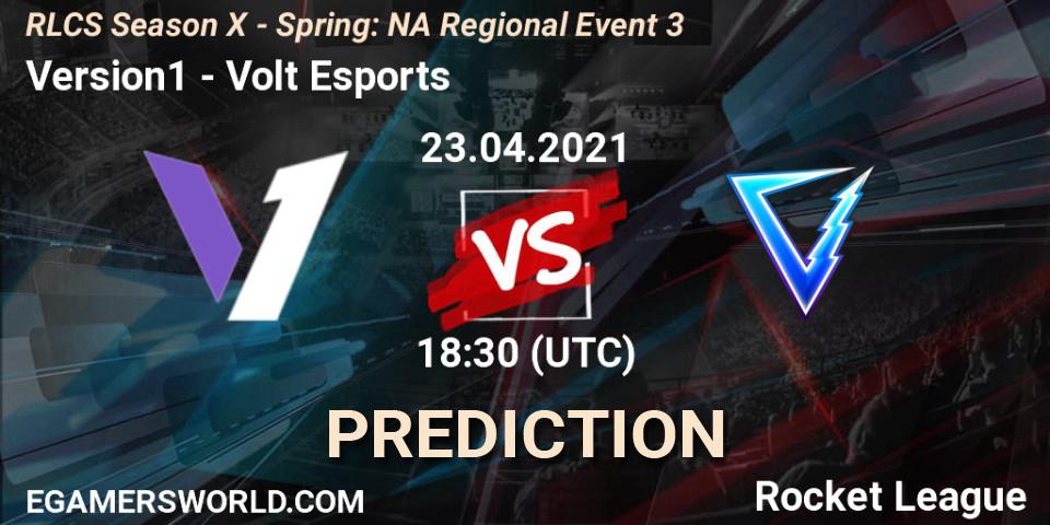 Pronósticos Version1 - Volt Esports. 23.04.2021 at 18:50. RLCS Season X - Spring: NA Regional Event 3 - Rocket League