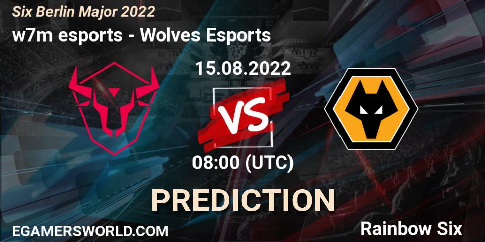 Pronósticos Wolves Esports - w7m esports. 16.08.2022 at 11:20. Six Berlin Major 2022 - Rainbow Six