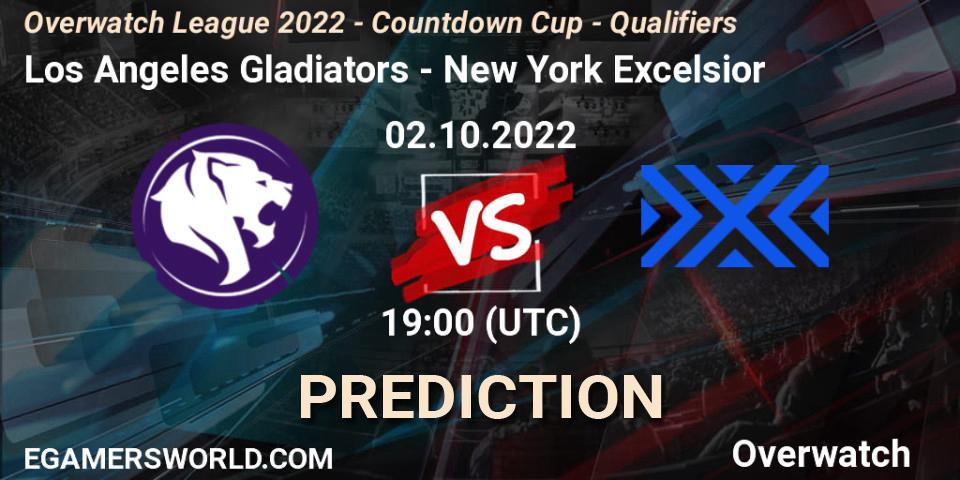 Pronósticos Los Angeles Gladiators - New York Excelsior. 02.10.22. Overwatch League 2022 - Countdown Cup - Qualifiers - Overwatch
