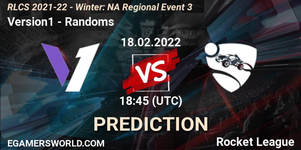 Pronósticos Version1 - Randoms. 18.02.2022 at 18:45. RLCS 2021-22 - Winter: NA Regional Event 3 - Rocket League