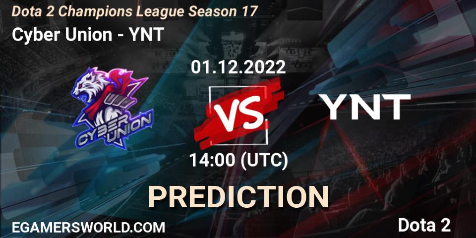 Pronósticos Cyber Union - YNT. 01.12.22. Dota 2 Champions League Season 17 - Dota 2