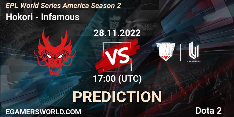 Pronósticos Hokori - Infamous. 28.11.22. EPL World Series America Season 2 - Dota 2