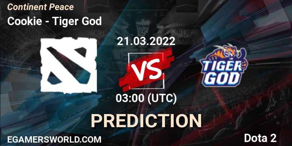 Pronósticos Cookie - Tiger God. 21.03.2022 at 03:23. Continent Peace - Dota 2