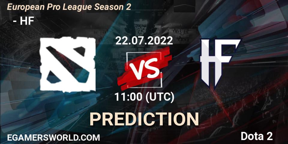 Pronósticos ФЕРЗИ - HF. 22.07.2022 at 11:00. European Pro League Season 2 - Dota 2