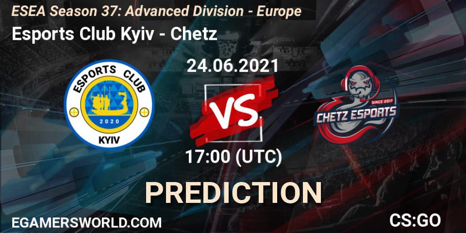 Pronósticos Esports Club Kyiv - Chetz. 24.06.2021 at 17:00. ESEA Season 37: Advanced Division - Europe - Counter-Strike (CS2)