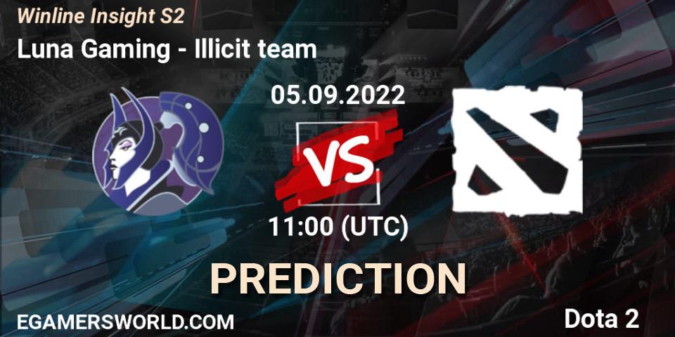 Pronósticos Luna Gaming - Illicit team. 05.09.2022 at 11:07. Winline Insight S2 - Dota 2
