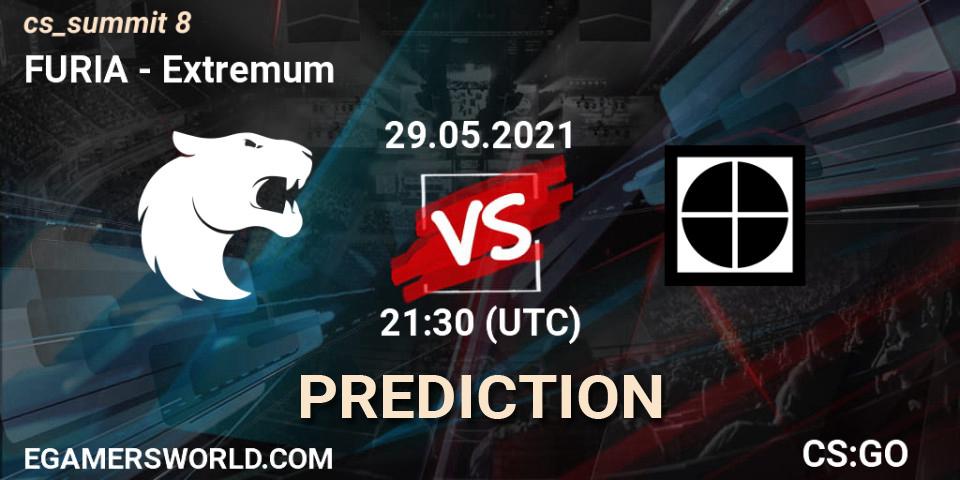 Pronósticos FURIA - Extremum. 29.05.2021 at 21:30. cs_summit 8 - Counter-Strike (CS2)