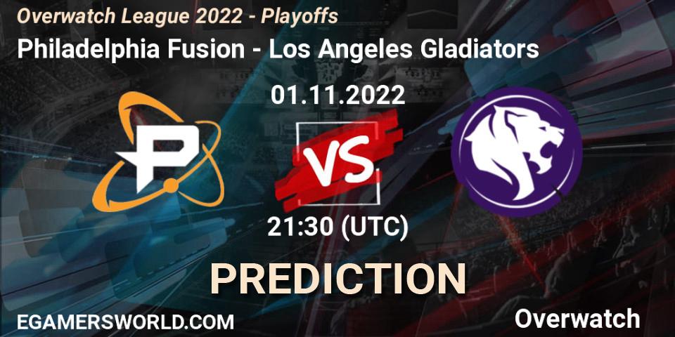Pronósticos Philadelphia Fusion - Los Angeles Gladiators. 01.11.22. Overwatch League 2022 - Playoffs - Overwatch
