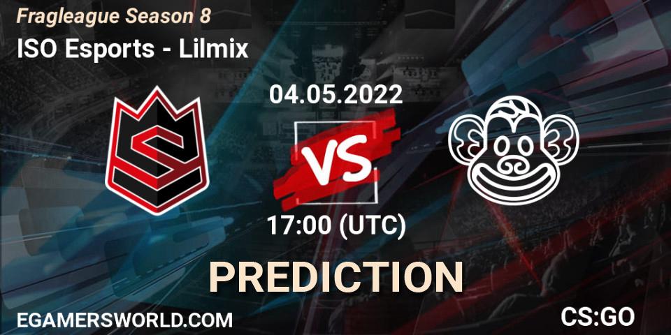 Pronósticos ISO Esports - Lilmix. 04.05.2022 at 17:00. Fragleague Season 8 - Counter-Strike (CS2)