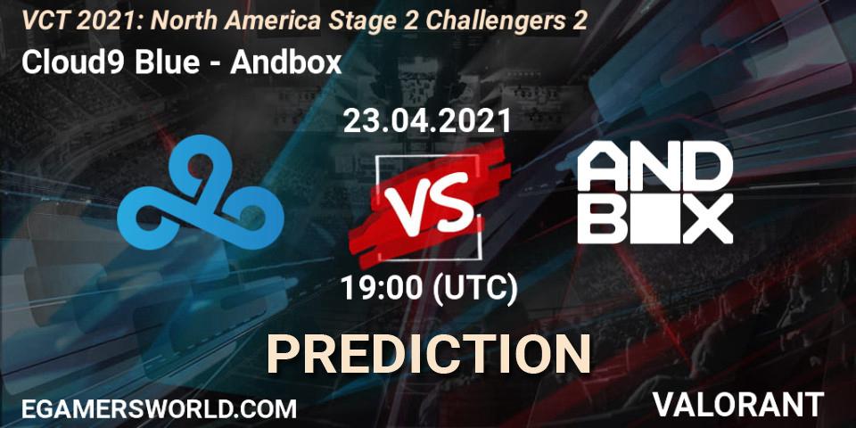 Pronósticos Cloud9 Blue - Andbox. 23.04.2021 at 19:00. VCT 2021: North America Stage 2 Challengers 2 - VALORANT