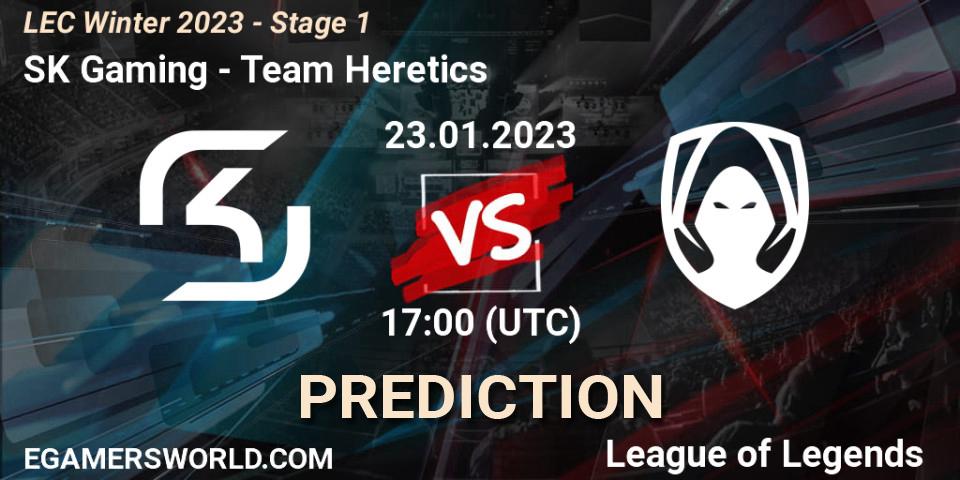 Pronósticos SK Gaming - Team Heretics. 23.01.2023 at 17:00. LEC Winter 2023 - Stage 1 - LoL