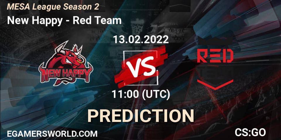 Pronósticos New Happy - Red Team. 15.02.2022 at 11:00. MESA League Season 2 - Counter-Strike (CS2)