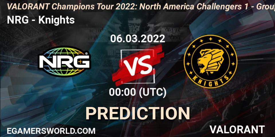 Pronósticos NRG - Knights. 06.03.2022 at 00:00. VCT 2022: North America Challengers 1 - Group Stage - VALORANT