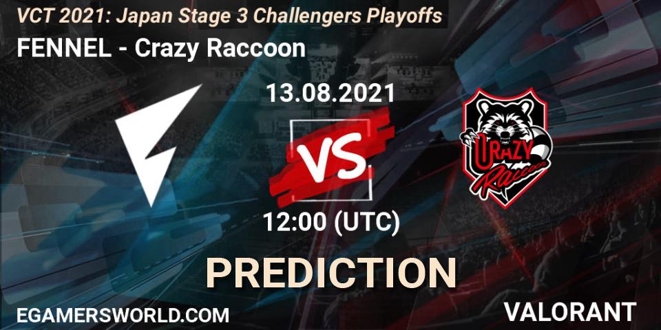 Pronósticos FENNEL - Crazy Raccoon. 13.08.21. VCT 2021: Japan Stage 3 Challengers Playoffs - VALORANT