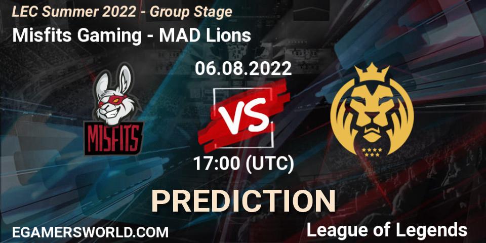 Pronósticos Misfits Gaming - MAD Lions. 06.08.22. LEC Summer 2022 - Group Stage - LoL