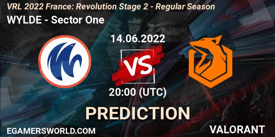 Pronósticos WYLDE - Sector One. 14.06.2022 at 20:35. VRL 2022 France: Revolution Stage 2 - Regular Season - VALORANT