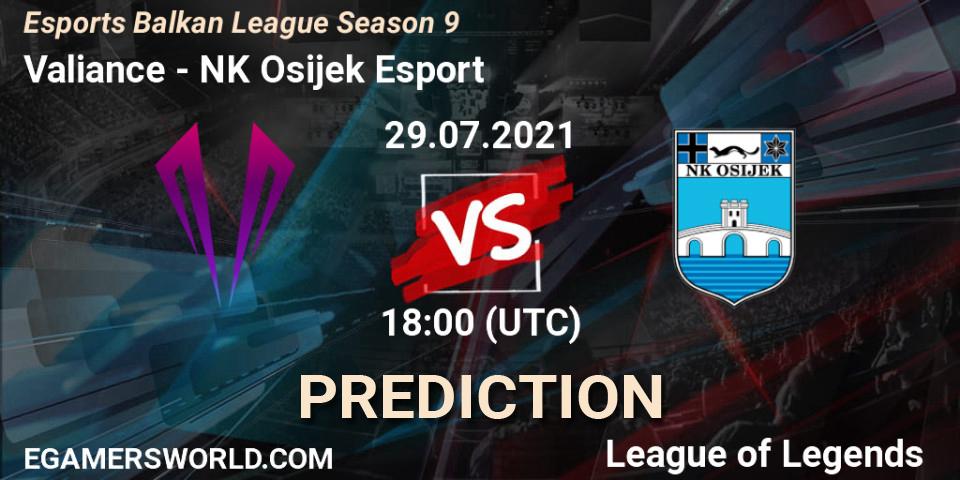 Pronósticos Valiance - NK Osijek Esport. 29.07.2021 at 18:00. Esports Balkan League Season 9 - LoL