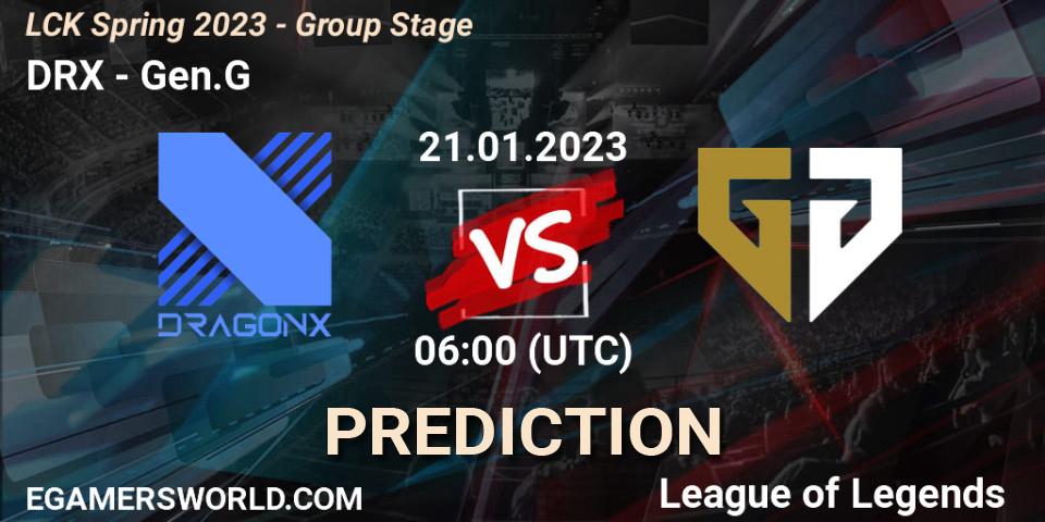 Pronósticos DRX - Gen.G. 21.01.23. LCK Spring 2023 - Group Stage - LoL