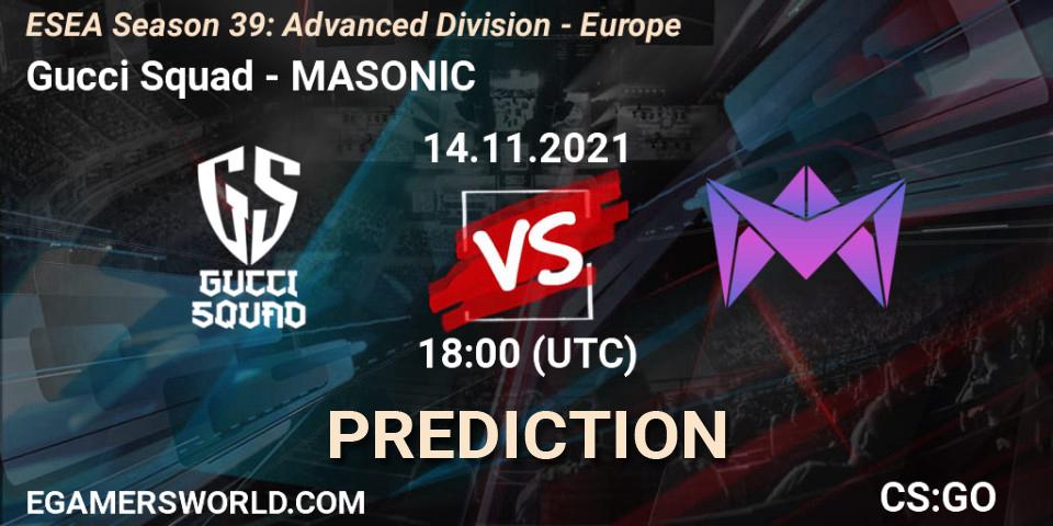 Pronósticos Gucci Squad - MASONIC. 14.11.21. ESEA Season 39: Advanced Division - Europe - CS2 (CS:GO)