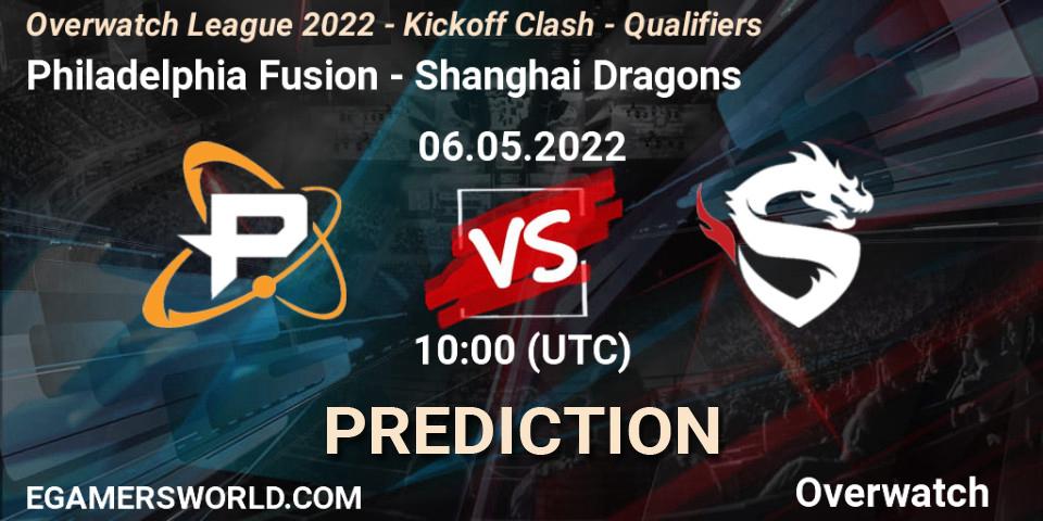 Pronósticos Philadelphia Fusion - Shanghai Dragons. 20.05.22. Overwatch League 2022 - Kickoff Clash - Qualifiers - Overwatch