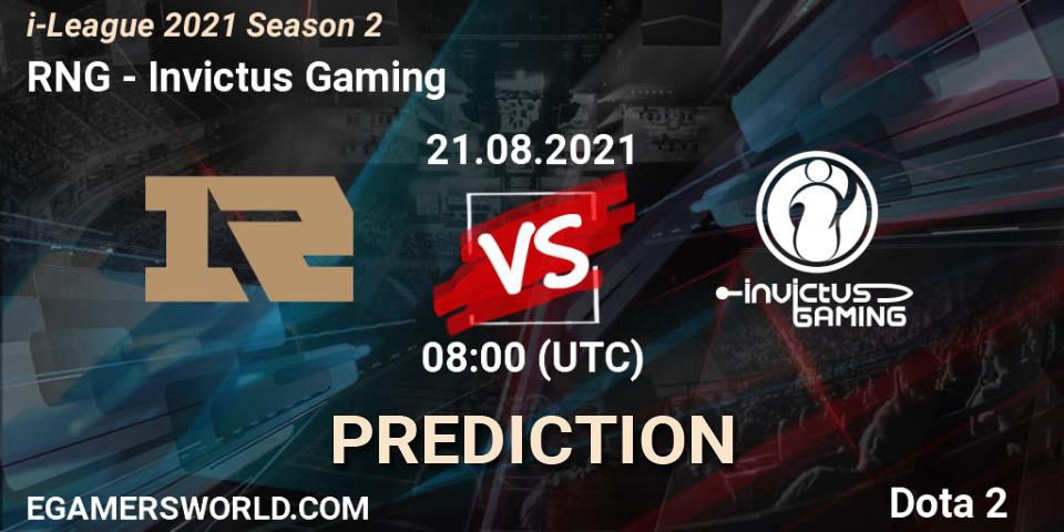 Pronósticos RNG - Invictus Gaming. 21.08.21. i-League 2021 Season 2 - Dota 2