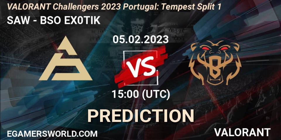 Pronósticos SAW - BSO EX0TIK. 05.02.23. VALORANT Challengers 2023 Portugal: Tempest Split 1 - VALORANT