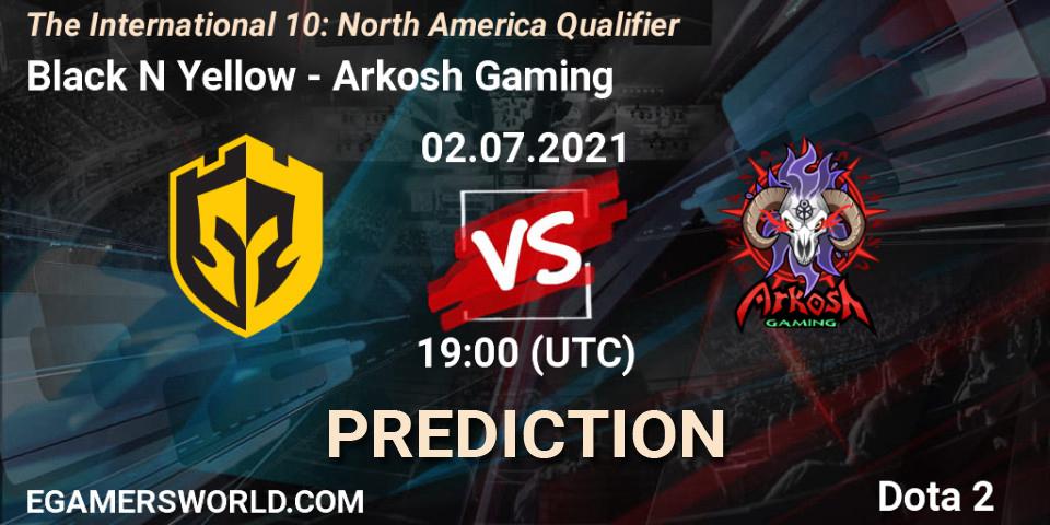 Pronósticos Black N Yellow - Arkosh Gaming. 02.07.2021 at 20:00. The International 10: North America Qualifier - Dota 2