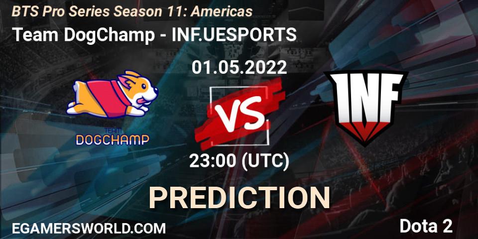 Pronósticos Team DogChamp - INF.UESPORTS. 01.05.2022 at 22:53. BTS Pro Series Season 11: Americas - Dota 2