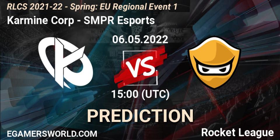 Pronósticos Karmine Corp - SMPR Esports. 06.05.22. RLCS 2021-22 - Spring: EU Regional Event 1 - Rocket League