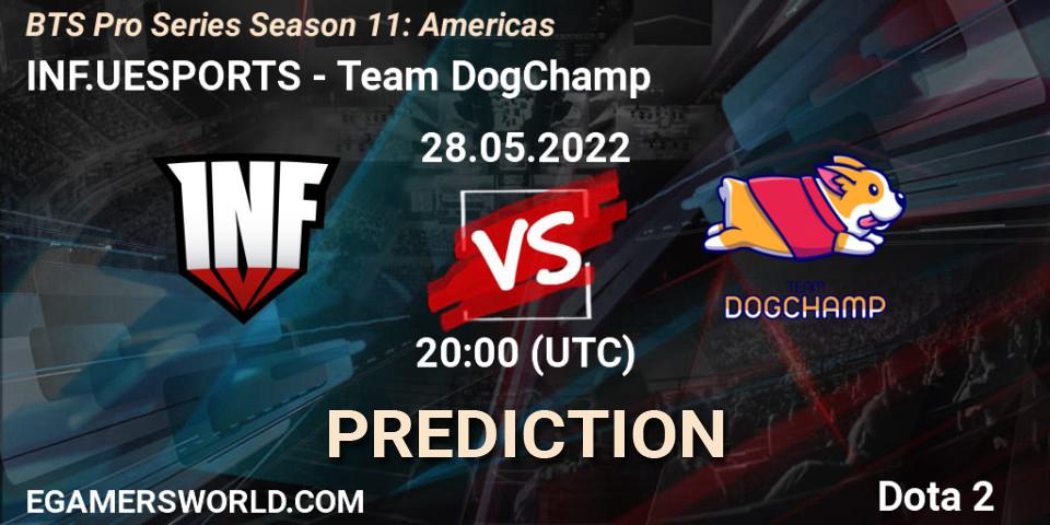 Pronósticos INF.UESPORTS - Team DogChamp. 28.05.2022 at 22:41. BTS Pro Series Season 11: Americas - Dota 2