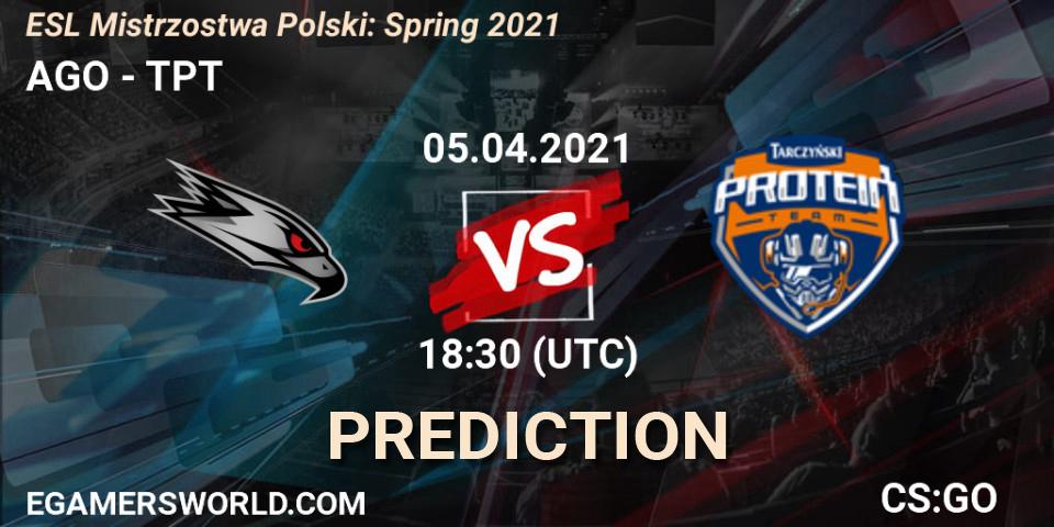 Pronósticos AGO - TPT. 05.04.2021 at 16:30. ESL Mistrzostwa Polski: Spring 2021 - Counter-Strike (CS2)