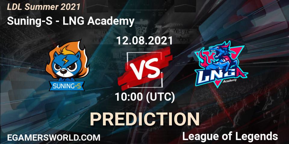 Pronósticos Suning-S - LNG Academy. 12.08.21. LDL Summer 2021 - LoL