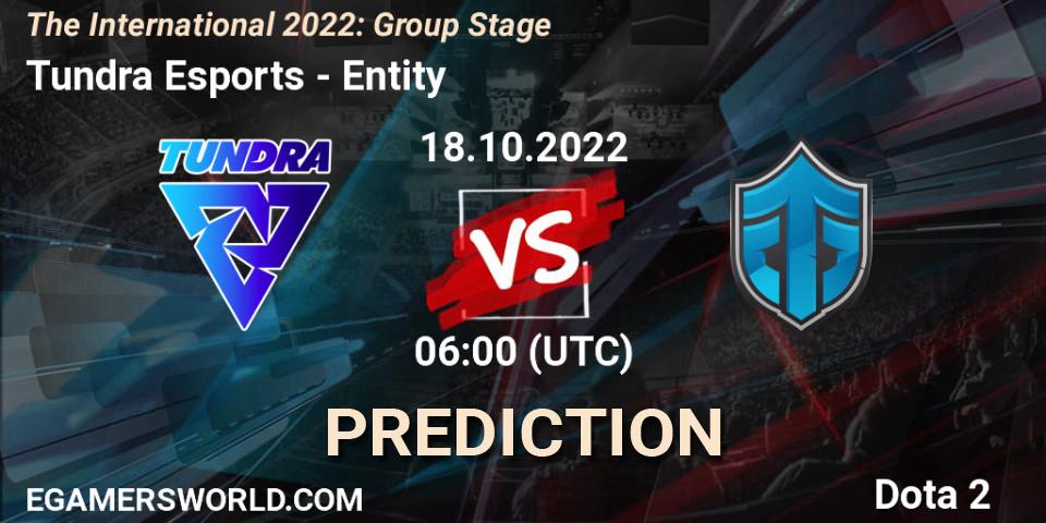 Pronósticos Tundra Esports - Entity. 18.10.2022 at 06:17. The International 2022: Group Stage - Dota 2