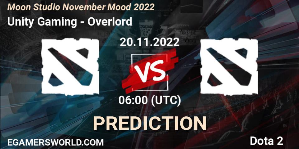 Pronósticos Unity Gaming - Overlord. 20.11.2022 at 06:04. Moon Studio November Mood 2022 - Dota 2