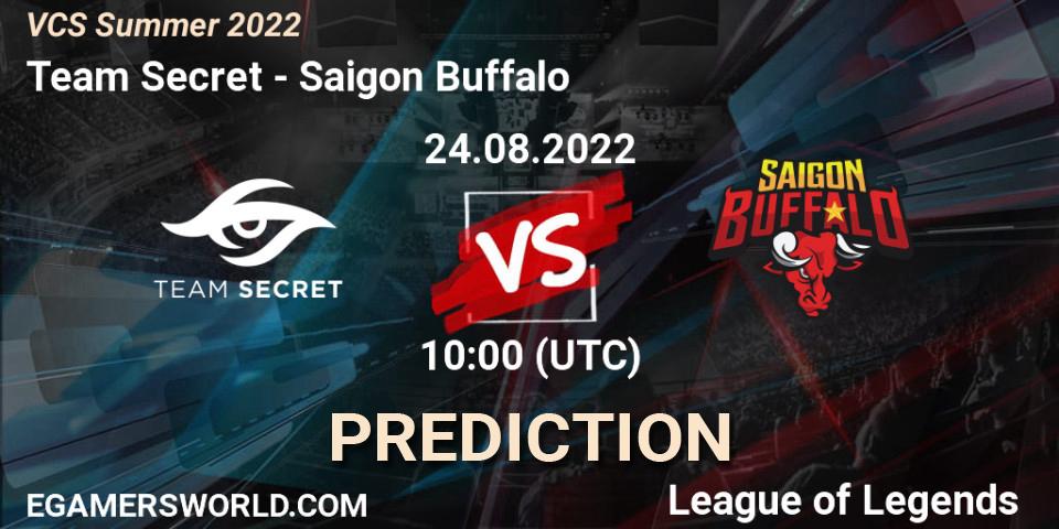 Pronósticos Team Secret - Saigon Buffalo. 24.08.22. VCS Summer 2022 - LoL