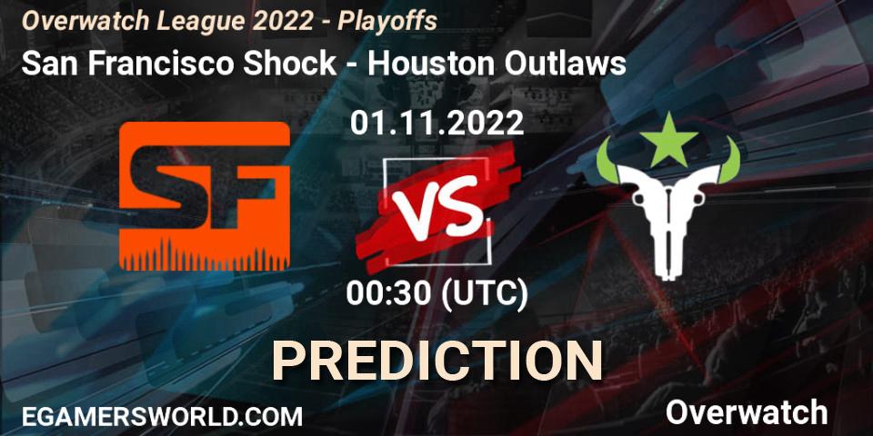 Pronósticos San Francisco Shock - Houston Outlaws. 01.11.22. Overwatch League 2022 - Playoffs - Overwatch