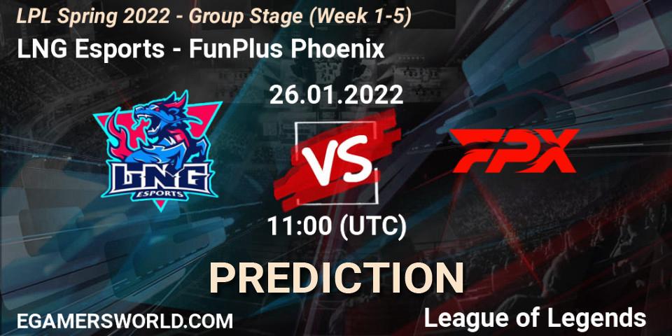 Pronósticos LNG Esports - FunPlus Phoenix. 26.01.22. LPL Spring 2022 - Group Stage (Week 1-5) - LoL