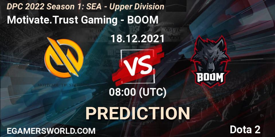 Pronósticos Motivate.Trust Gaming - BOOM. 18.12.2021 at 08:02. DPC 2022 Season 1: SEA - Upper Division - Dota 2