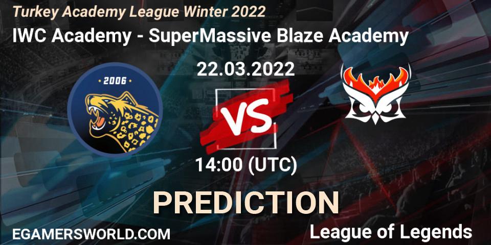 Pronósticos IWC Academy - SuperMassive Blaze Academy. 22.03.22. Turkey Academy League Winter 2022 - LoL