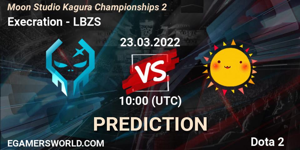 Pronósticos Execration - LBZS. 23.03.2022 at 10:19. Moon Studio Kagura Championships 2 - Dota 2