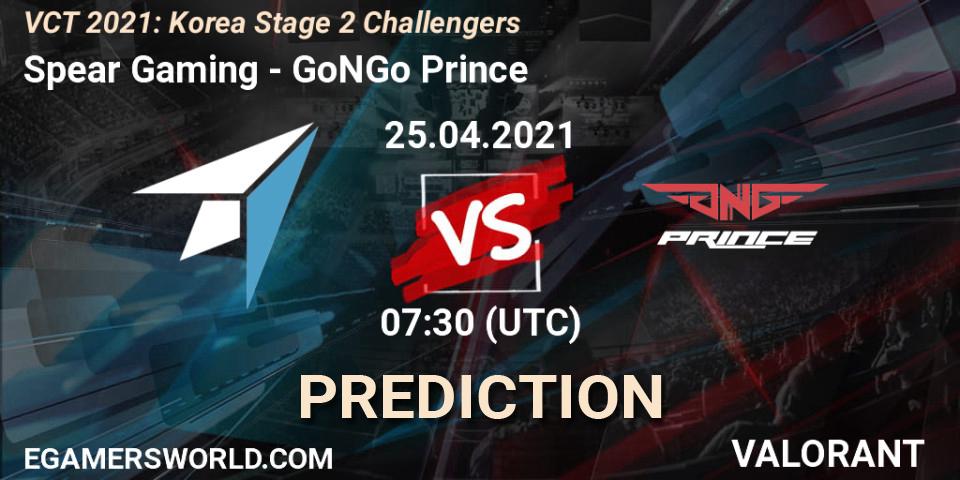 Pronósticos Spear Gaming - GoNGo Prince. 25.04.2021 at 07:30. VCT 2021: Korea Stage 2 Challengers - VALORANT