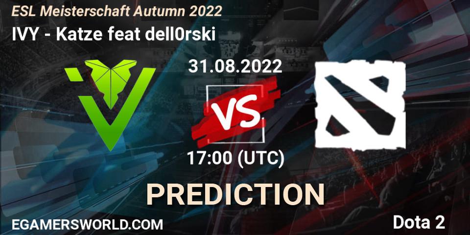Pronósticos IVY - Katze feat dell0rski. 31.08.2022 at 17:04. ESL Meisterschaft Autumn 2022 - Dota 2