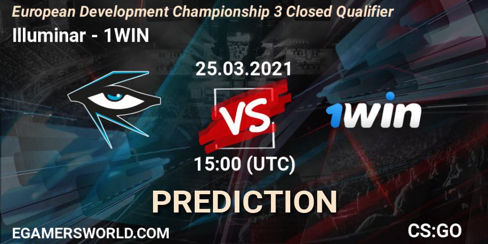 Pronósticos Illuminar - 1WIN. 25.03.2021 at 16:00. European Development Championship 3 Closed Qualifier - Counter-Strike (CS2)