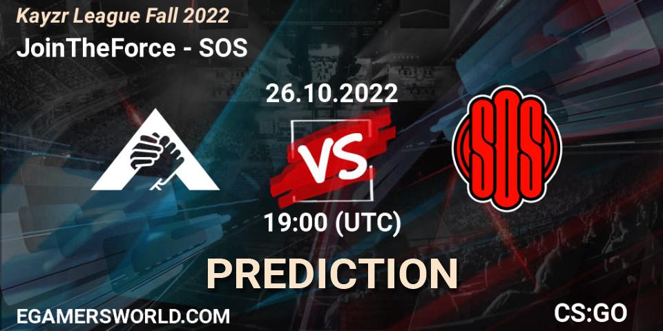 Pronósticos JoinTheForce - SOS. 26.10.22. Kayzr League Fall 2022 - CS2 (CS:GO)